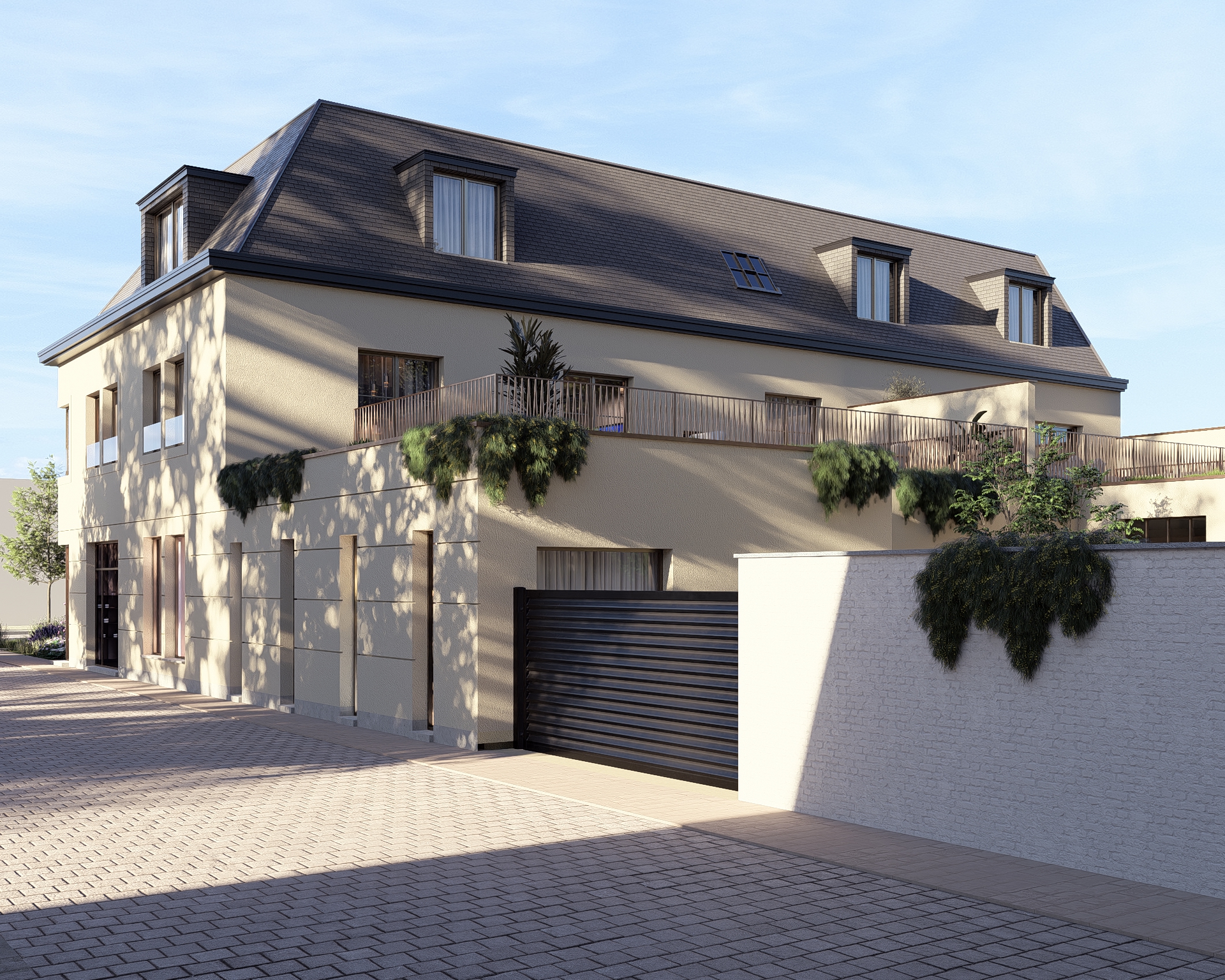 Group STAS Leuvensesteenweg — terrassen en poort