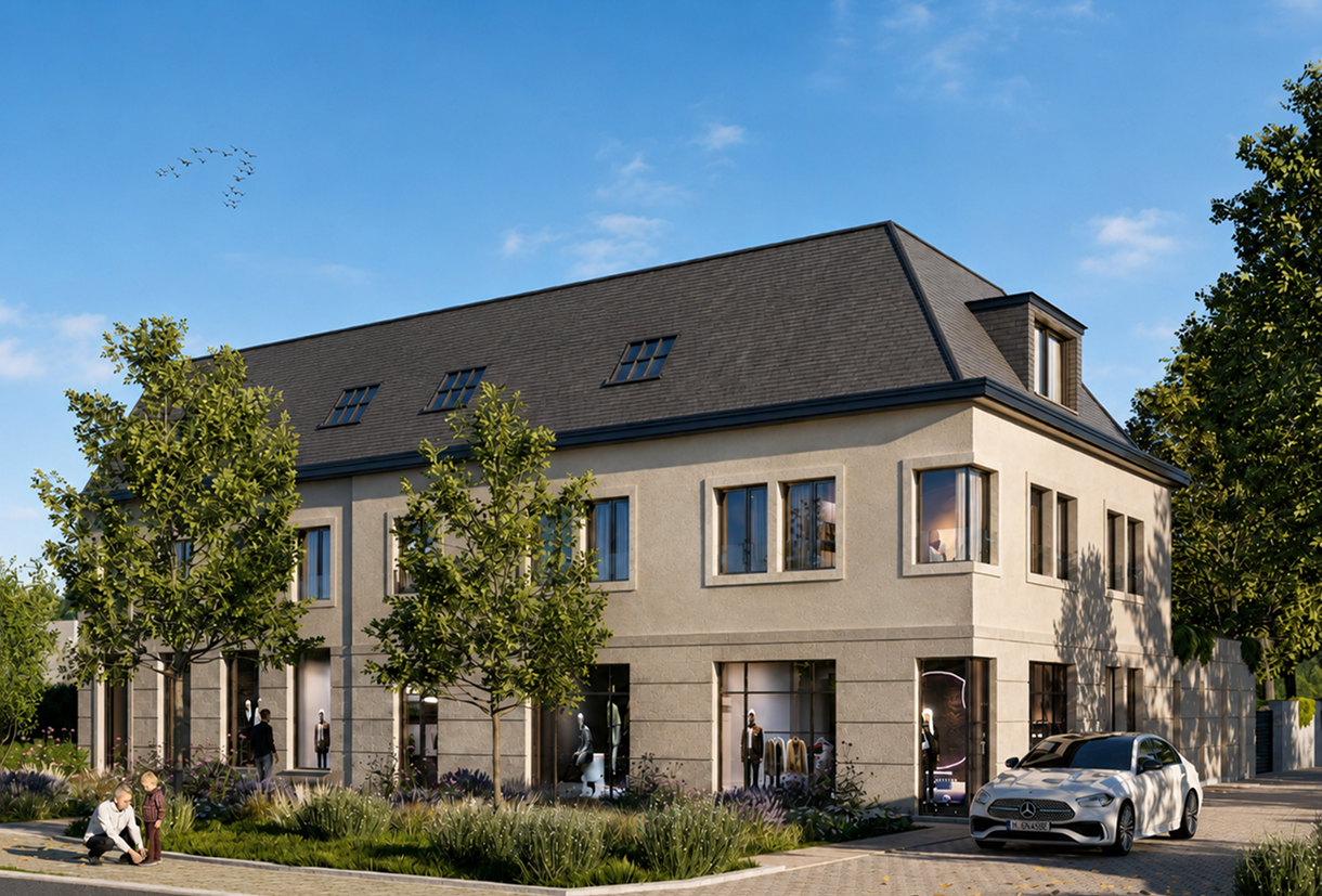 Group STAS Leuvensesteenweg — voorgevel handelspanden
